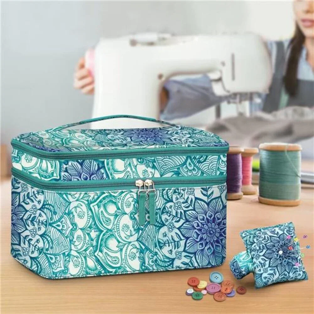 Sewing Accessories Storage and Organizer Case, Double-Layer Sewing Kits